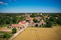 Aerial view on the village of Blandy les Tours in Seine et Marne Royalty Free Stock Photo