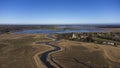 An aerial view of the village of Blythburgh in Suffolk Royalty Free Stock Photo