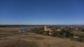 An aerial view of the village of Blythburgh in Suffolk Royalty Free Stock Photo