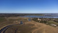 An aerial view of the village of Blythburgh in Suffolk Royalty Free Stock Photo