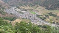 Aerial view of the village of bosost. Aran Valley, Lleida, Catalonia, Spain