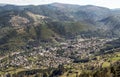 Aerial view of village in France