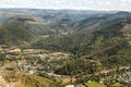 Aerial view of village in France