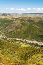 Aerial view of village in France