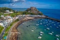 Aerial View of the Village of Gorey in Jersey