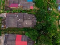 Aerial view of village houses in Felda Air Tawar 4, Kota Tinggi, Johor, Malaysia. Royalty Free Stock Photo