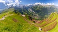 View of the Swiss Alps near the city of Lauterbrunnen. Switzerland. Royalty Free Stock Photo