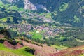 View of the Swiss Alps near the city of Lauterbrunnen. Switzerland. Royalty Free Stock Photo