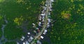 Aerial view of village and mangrove forest, river on the Siargao island. Philippines Royalty Free Stock Photo