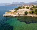 Aerial view of the village of Saint Florent, Corsica, France. Royalty Free Stock Photo