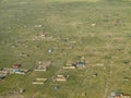 Aerial view of village in South Sudan