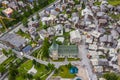 Aerial view of villages and houses in Zermatt valley