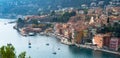 Aerial view, Villefranche sur Mer city on the French Riviera Royalty Free Stock Photo