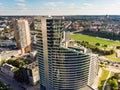 Aerial view of Vilnius business district on sunny summer day