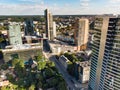 Aerial view of Vilnius business district on sunny summer day