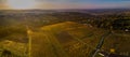 Aerial view, Vineyard Sunrise in autumn, Bordeaux Vineyard, France Royalty Free Stock Photo