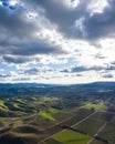Aerial View of Vineyards in California Royalty Free Stock Photo