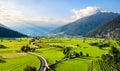 Aerial view of the Vinschgau Valley in South Tyrol, Italy Royalty Free Stock Photo