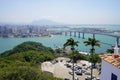 Aerial View of Vitoria City with Terceira Ponte Bridge, Espirito Santo, Brazil Royalty Free Stock Photo