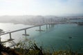 Aerial View of Vitoria City with Terceira Ponte Bridge, Espirito Santo, Brazil Royalty Free Stock Photo