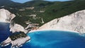 Aerial view of Vlicho beach in Greece Royalty Free Stock Photo
