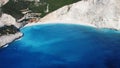 Aerial view of Vlicho beach in Greece Royalty Free Stock Photo