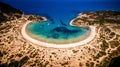 Aerial view of voidokilia beach, Messinia, Greece