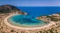 Aerial view of voidokilia beach, Messinia, Greece