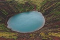 aerial view of volcanic crater lake Kerid