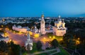 Aerial view of Vologda Kremlin at dusk, Russia Royalty Free Stock Photo