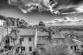 Aerial view of Volterra, Tuscany. Medieval city roofs Royalty Free Stock Photo