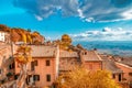 Aerial view of Volterra, Tuscany. Medieval city roofs Royalty Free Stock Photo