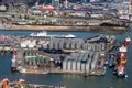 Aerial view of the Vopak Terminal Vlaardingen and DFDS Seaways in the Port of Rotterdam, The Netherlands Royalty Free Stock Photo
