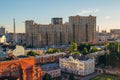 Aerial view of Voronezh downtown in summer. Residential complex `Sunny Olympus`