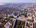 Aerial view of Voronezh overlooking Lenin square