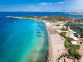 Aerial view of Voula Beach, part of the Athens Riviera coast Royalty Free Stock Photo