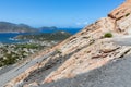 Aerial view of Vulcano, Aeolian Islands near Sicily, Italy Royalty Free Stock Photo