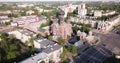 Aerial view of Vvedenskaya church at city Ivanovo. Russia