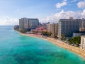 Aerial view of Waikiki Beach and Diamond Head Crater Royalty Free Stock Photo