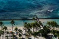 Aerial view of  Waikiki beach in Honolulu Hawaii Royalty Free Stock Photo