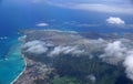 Aerial view of Waimanalo, Rock Island, Hawaii Kai Town, Koko Hea Royalty Free Stock Photo