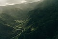 Aerial View of Waimea Canyon State Park, Kauai County, Hawaii, United States. Royalty Free Stock Photo