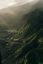 Aerial View of Waimea Canyon State Park, Kauai County, Hawaii, United States. Royalty Free Stock Photo