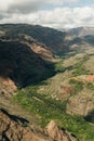 Aerial View of Waimea Canyon State Park, Kauai County, Hawaii, United States. Royalty Free Stock Photo