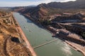 Aerial view of the Wakeboard Lunar Cable Park in Spain. Royalty Free Stock Photo