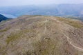 Aerial view of walkers on top of Scafell Pike