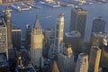 Aerial view of Wall Street, Financial District, New York City, NY