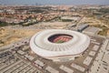 Aerial view of Wanda Metropolitano Stadium in Madrid