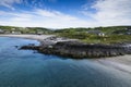 Aerial view of The Warren, a small sheltered beach backed by sand dunes located in Rosscarbery, Ireland