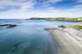 Aerial view of The Warren, a small sheltered beach backed by sand dunes located in Rosscarbery, Ireland